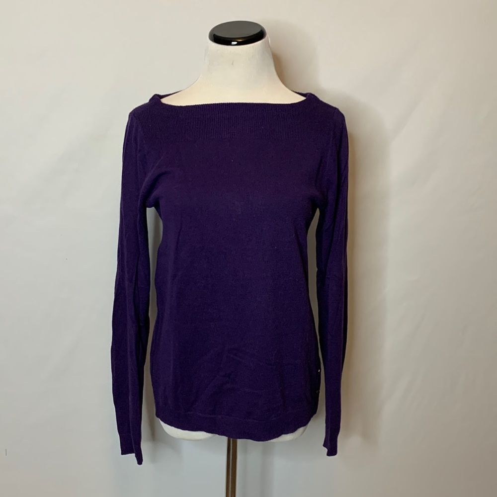 🌻2/$10 Ann Taylor Long Sleeve Purple Boat Neck Sweater